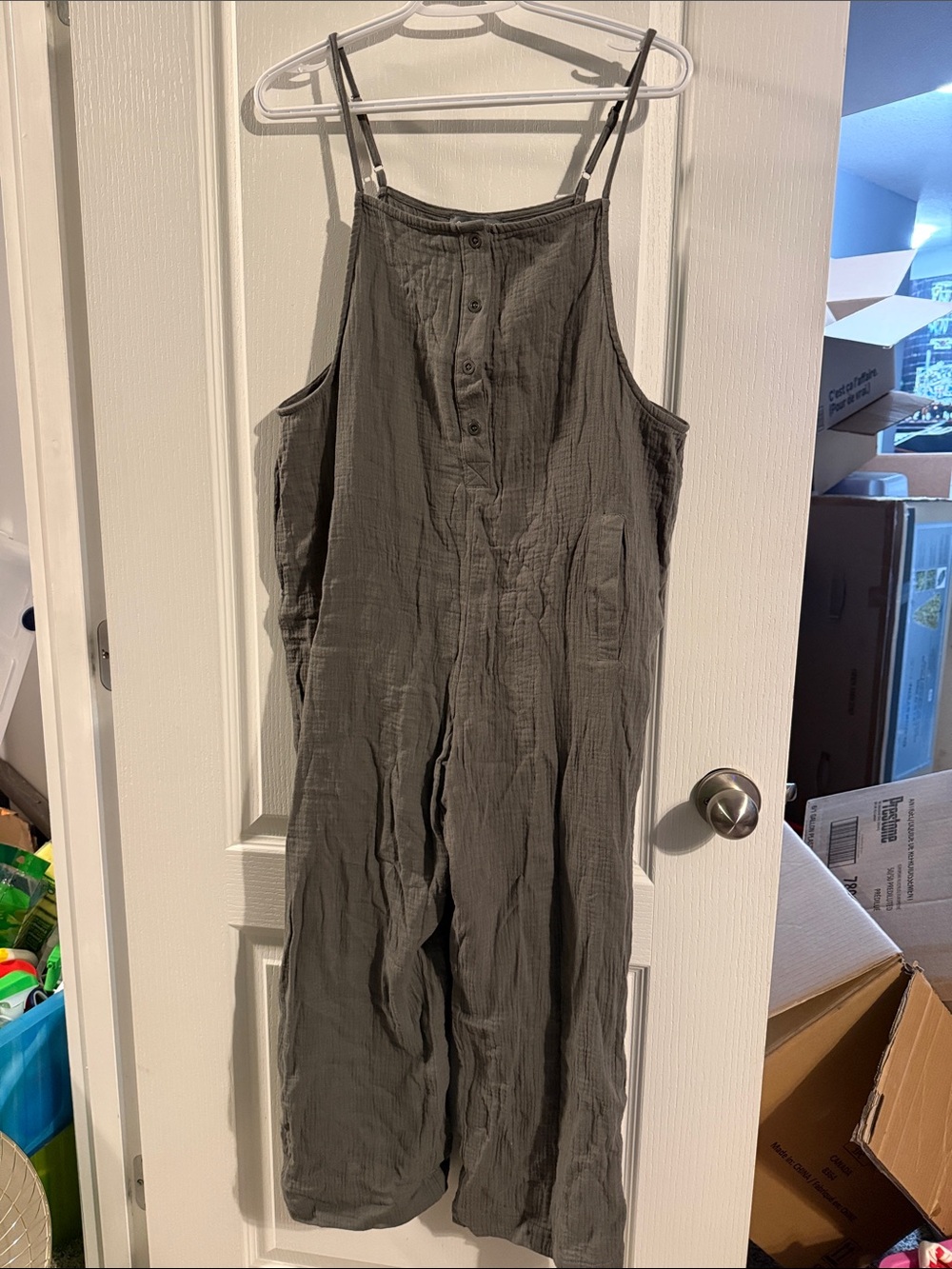Women’s Sage Sleeveless Button-Front Jumpsuit